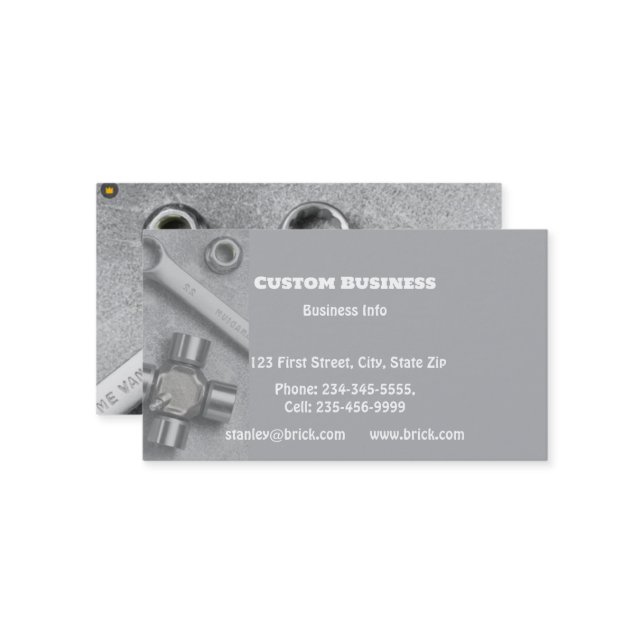 Cartão De Visita Automóvel de Engenharia Mecânica Personalizada (Frente/Verso In Situ)