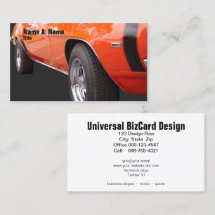 Cartão De Visita Automóvel de Ocupação Personalizado Laranja