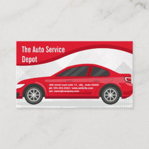 Cartão De Visita Automóvel Vermelho   Serviços De Automóveis   Peça