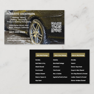 Cartão De Visita Automóvel Wash Automóvel Desanexando Qr