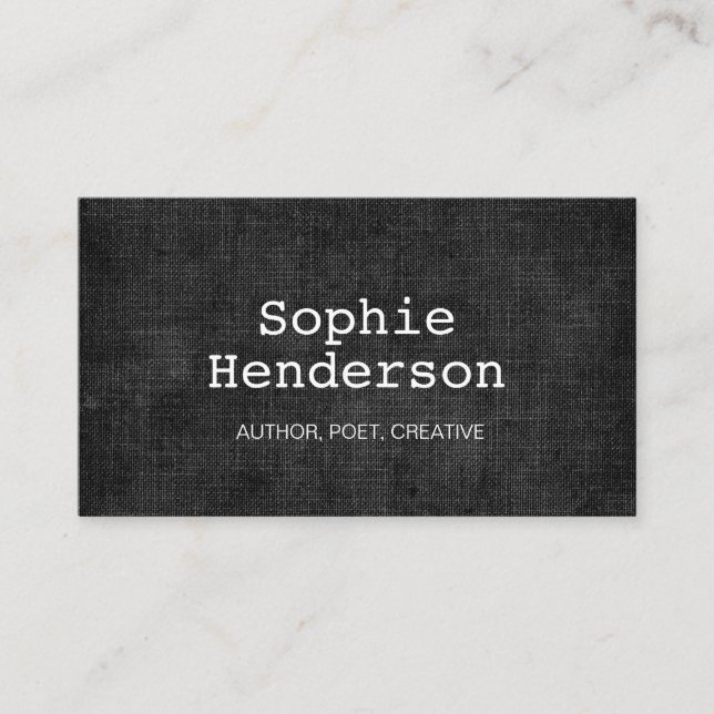 Cartão De Visita Autor de Estilo de Máquina Branca e Preta (Frente)