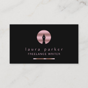 Cartão De Visita Autor Freelance do Nib do escritor ouro