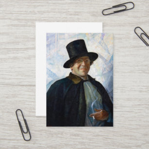 Cartão De Visita Autorretrato em Top Hat e Cabo por N. C. Wyeth