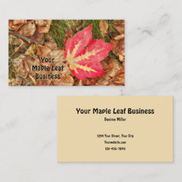 Cartão De Visita Autumn Maple Red Fall Themed Rustic