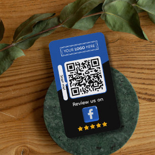 Cartão De Visita Avaliação de Negócios do Facebook com Código QR
