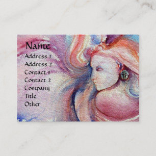 Cartão De Visita AVALON / Magia e Mistério Fantasia Azul Rosa
