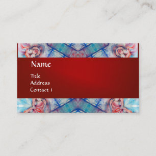 Cartão De Visita AVALON Monograma PSICEDÉLICO, vermelho roxo rosa