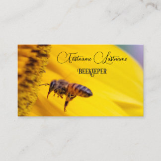 Cartão De Visita Avejeira Mel apiarista flor amarela de abelha