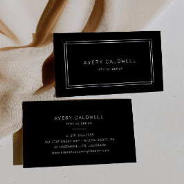 Cartão de Visita Avery Moderno Preto com Moldura D