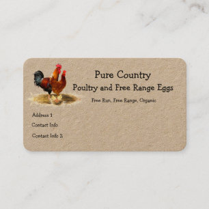 Cartão De Visita Aves De Capoeira, Galinha, Ovos De Corra Livre, Or