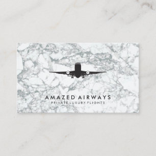 Cartão De Visita Avião Descolagem Marble Voos de luxo