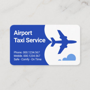 Cartão De Visita Avião Táxi Voando Céus Azuis