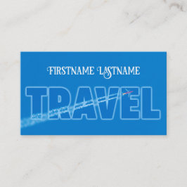 Cartão De Visita avião voador azul-claro do agente viagem