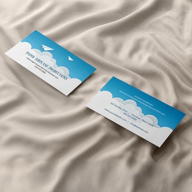Cartão De Visita Aviões de papel acima das nuvens (Paper Airplanes Above the Clouds Business Card)