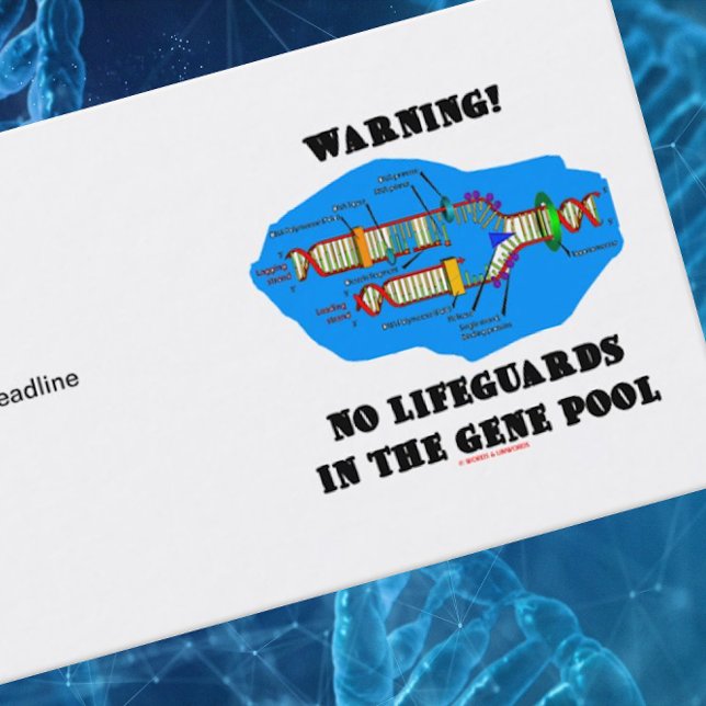 Cartão De Visita Aviso! Nenhuns Lifeguards na piscina de gene (Business card featuring DNA replication & funny gene pool/genetics advice saying)