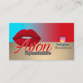 Cartão De Visita Avon Instagram logotipo ouro e estética prateada B