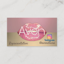 Avon Instagram logotipo rosa e estético dourado
