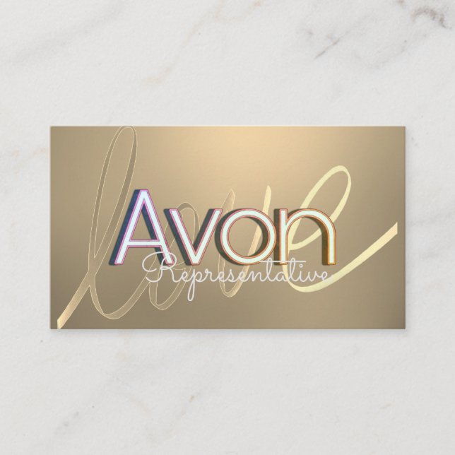 Cartão De Visita Avon personalizado ouro (Frente)