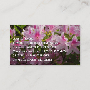 Cartão De Visita Azalea Bush Primavera Floral rosa