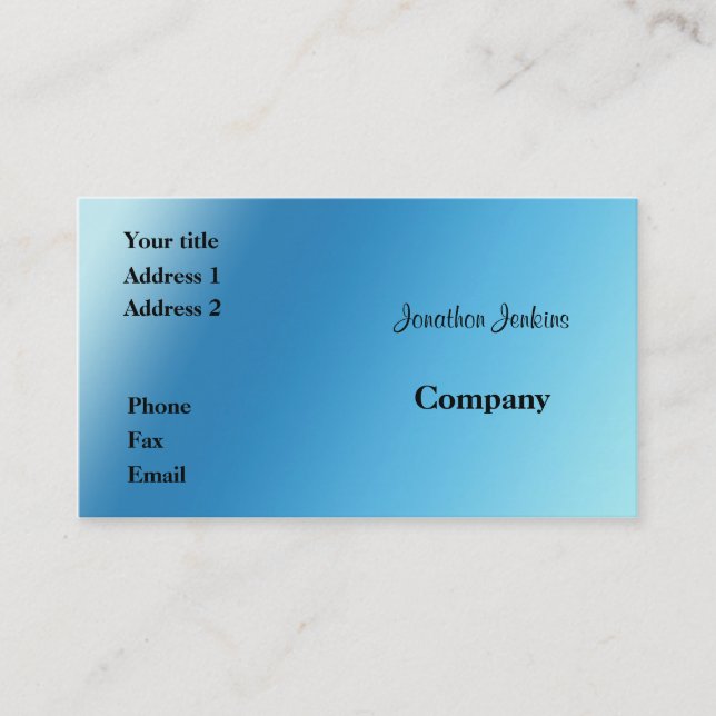 Cartão De Visita Azul (Frente)