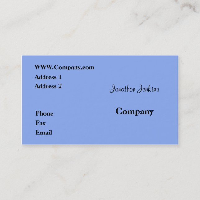 Cartão De Visita Azul (Frente)