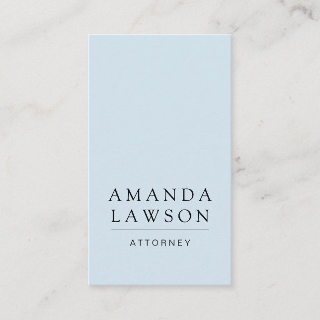 Cartão De Visita Azul-bebê simples e elegante (Frente)