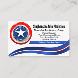 Cartão De Visita Azul-branco-azul e branco-estrela patriótico