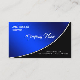 Cartão De Visita Azul brilhante Elegante Profissional Moderno