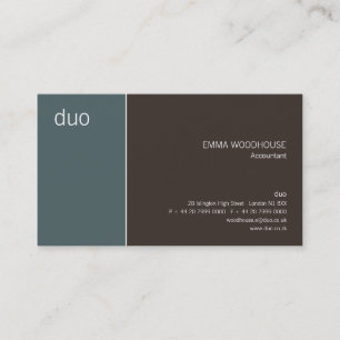 Cartão De Visita Azul & Brown do cadete do duo