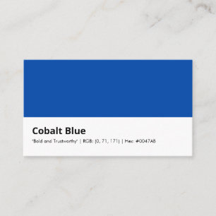 Cartão De Visita Azul Cobalto "Ousado e Confiável"