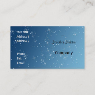 Cartão De Visita Azul com sparkles