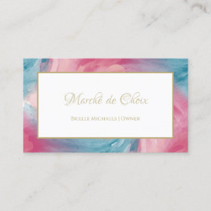 Cartão De Visita Azul Cor-de-água, cor-de-rosa, cor-de-rosa, Bouti