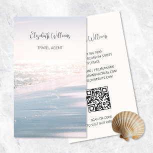 Cartão De Visita Azul, Cor-de-rosa, Oceano claro Código QR