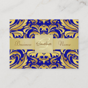 Cartão de visita azul da cor damasco do metal