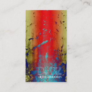 Cartão De Visita Azul de Deja - Grunge do arco-íris