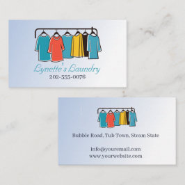 Cartão De Visita Azul de lavagem a seco por secagem