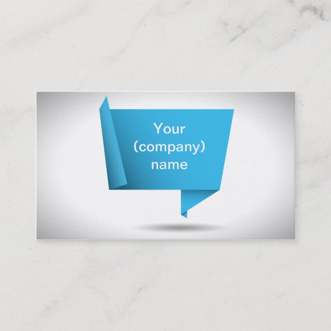 Cartão de visita azul de Origami (Frente)