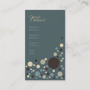 Cartão De Visita Azul do cadete & pontos retros de Tan