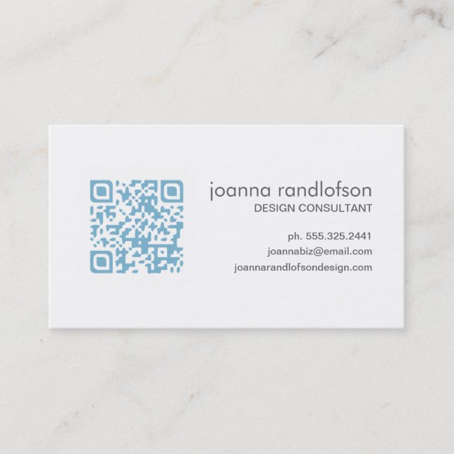 Cartão de visita azul do CÓDIGO de Lite QR (Frente)