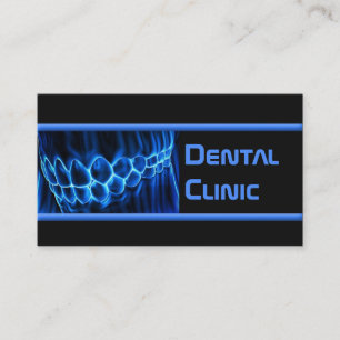 Cartão de visita azul dos dentes do dentista