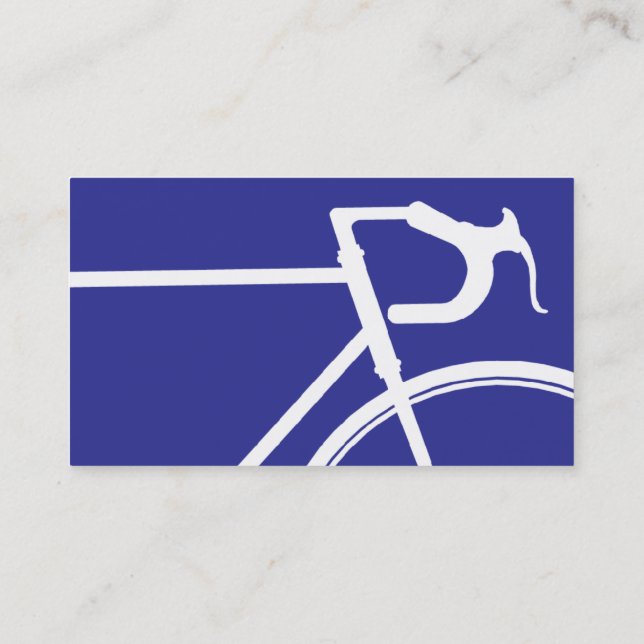 Cartão de visita azul e branco da bicicleta (Verso)