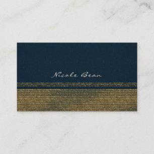 Cartão De Visita Azul e Dourado Chic Brilhante Glam Elegante Person