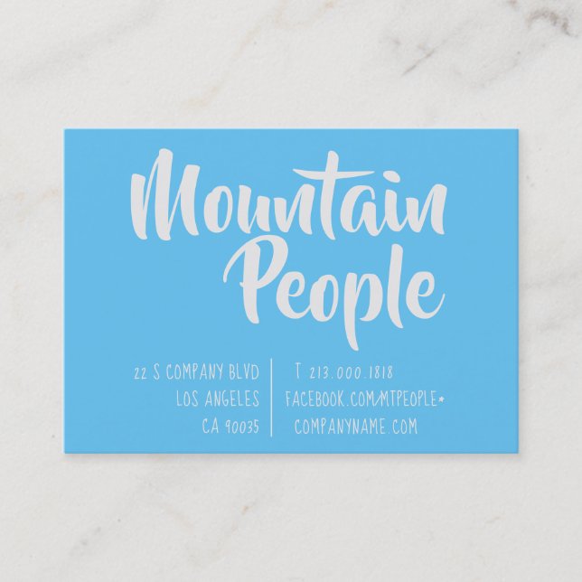 Cartão De Visita Azul Elegante Mínimo Simples (Frente)