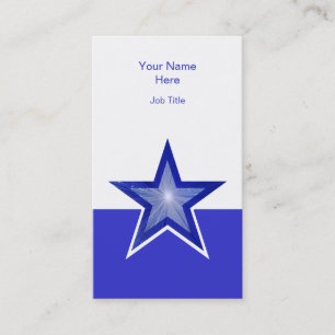 Cartão De Visita Azul Escuro - Estrela, branco roxo, vertical