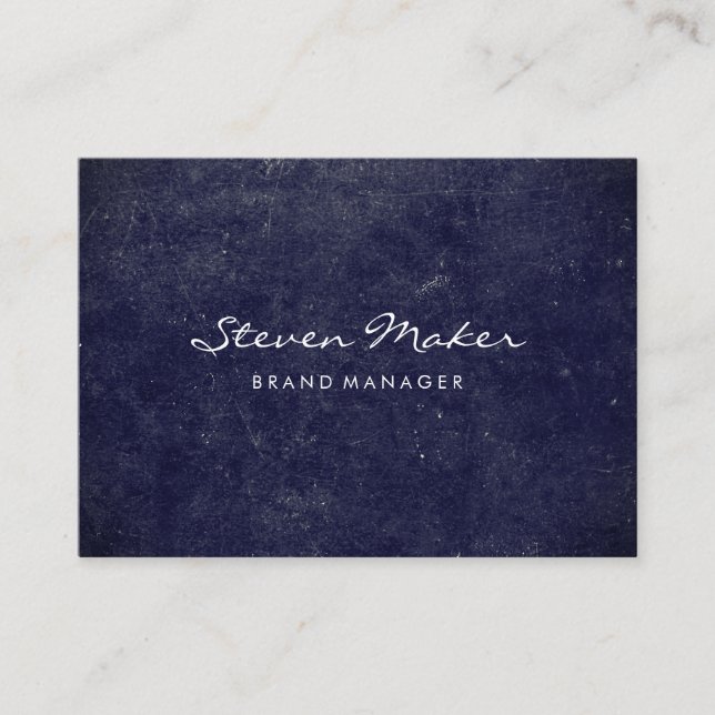 Cartão De Visita Azul-Grunge Minimalista (Frente)