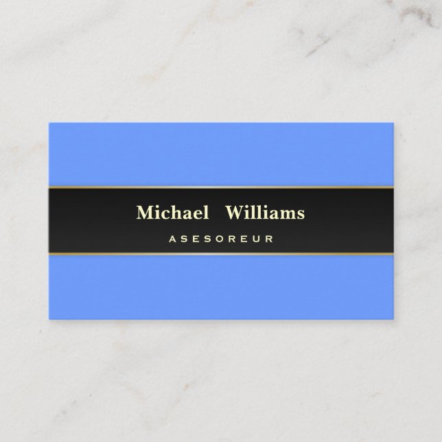 CARTÃO DE VISITA AZUL LIMPIO ELEGANTE CLASICO PROFESIONAL (Frente)