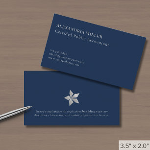 Cartão De Visita Azul Marinho Simples e Elegante
