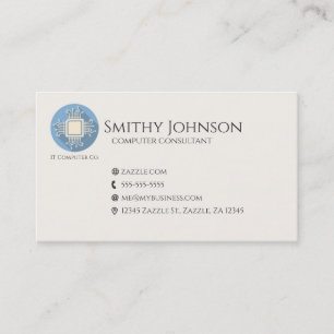 Cartão De Visita Azul microchip para computador