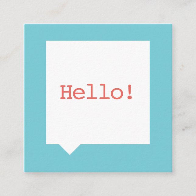 Cartão de visita azul minimalista de SpeechBubble (Frente)