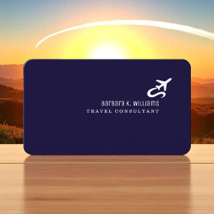 Cartão De Visita Azul minimalista do consultor viagem